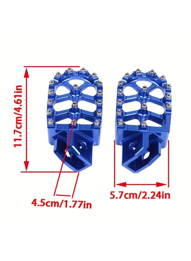 Blue CNC Motorcycle Footrest Wide Footpegs For YAMAHA YZ80 YZ125 YZ250 YZ500 YZ490 WR200 WR250 WR500 TTR90 TTR110 TTR125 TTR250 XT250 - Image 2